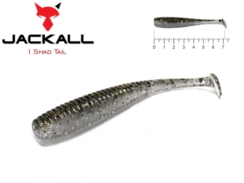 Силикон Jackall I Shad Tail 2.8" Dark Thunder/Clear Silver